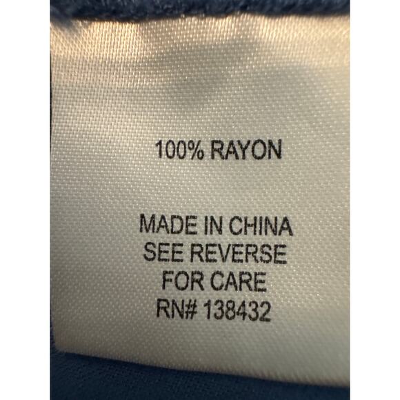 Anthropologie ModCloth Blue Button Down Shirt Drawstring Back Size Large Rayon - Picture 7 of 9